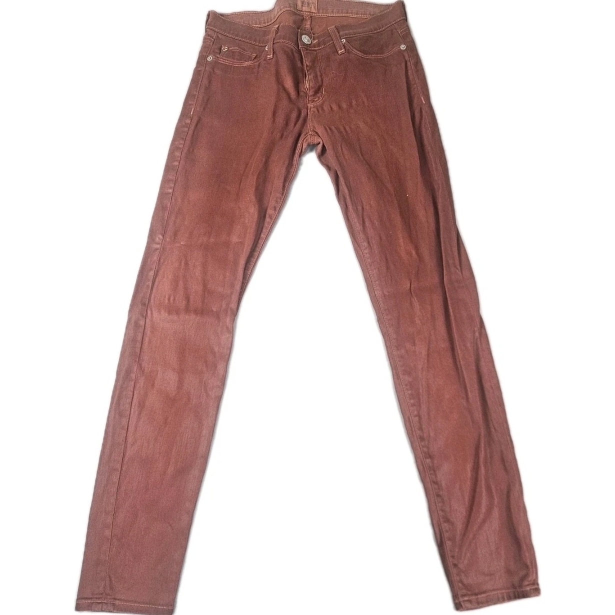 Hudson Krista Super Skinny Jeans Womens 29 Rust Red Stretch Denim Made In Usa